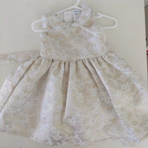Carters gold and white baby toddler girls dress